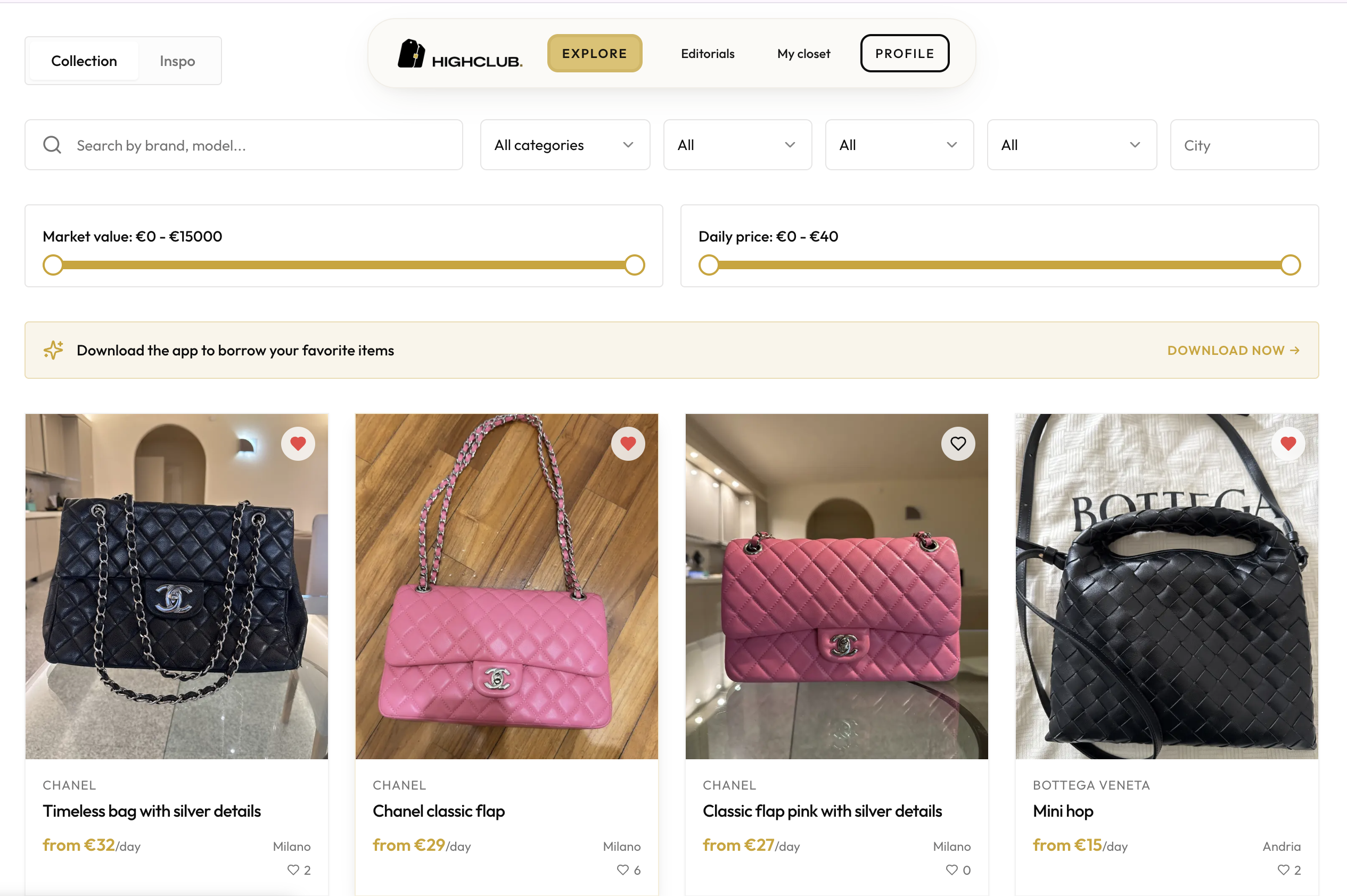 luxury fashion renting in milan | HIGHCLUB