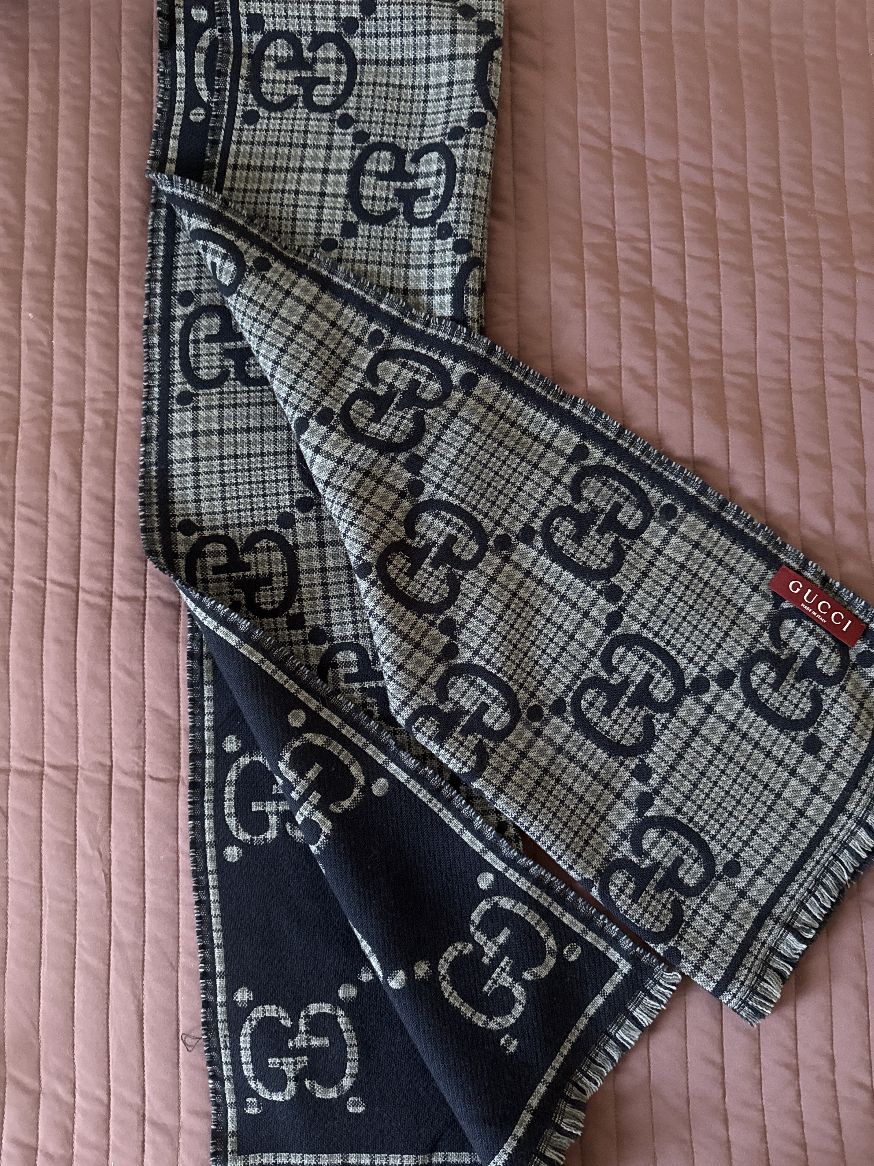 Gucci Sciarpa GG in lana con motivo a quadri