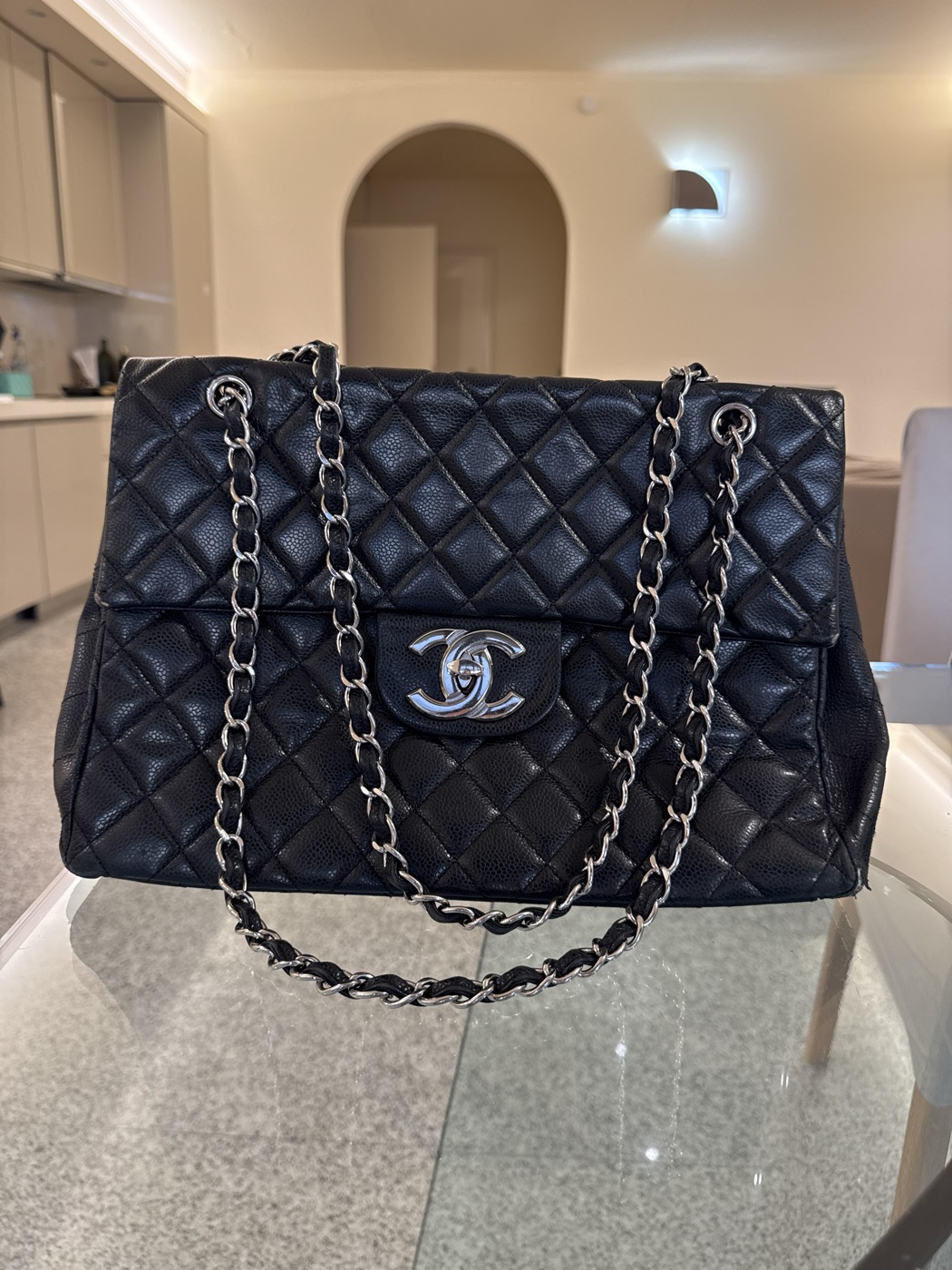 Chanel Timeless bag with silver details