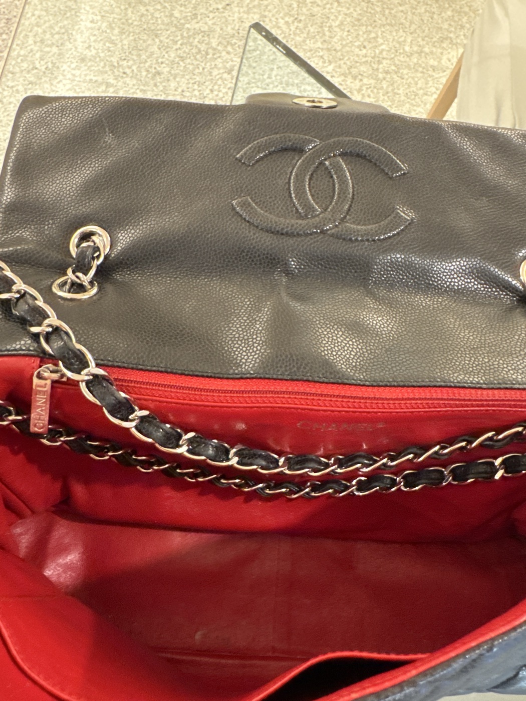 Chanel Timeless bag with silver details