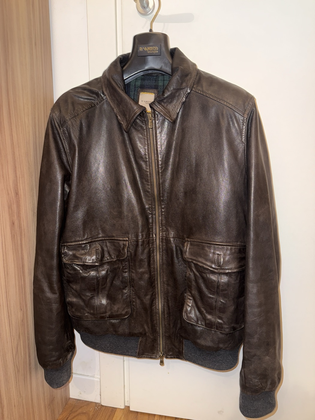 D'AMICO GIUBBOTTO HUNTER IN PELLE BROWN