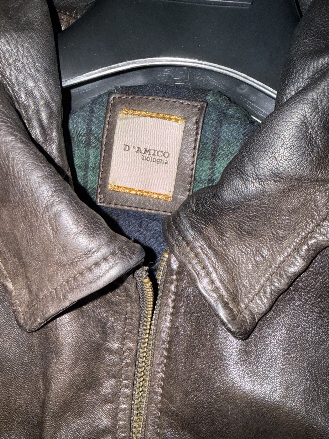 D'AMICO GIUBBOTTO HUNTER IN PELLE BROWN